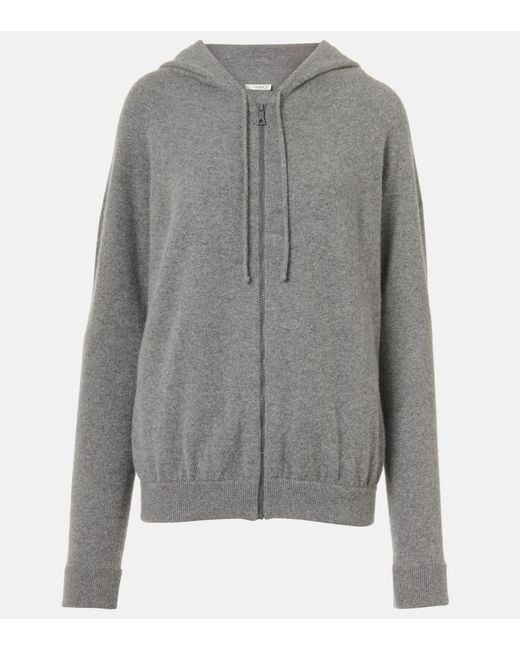 The Row Gray Kawoa Cashmere Zip-Up Hoodie
