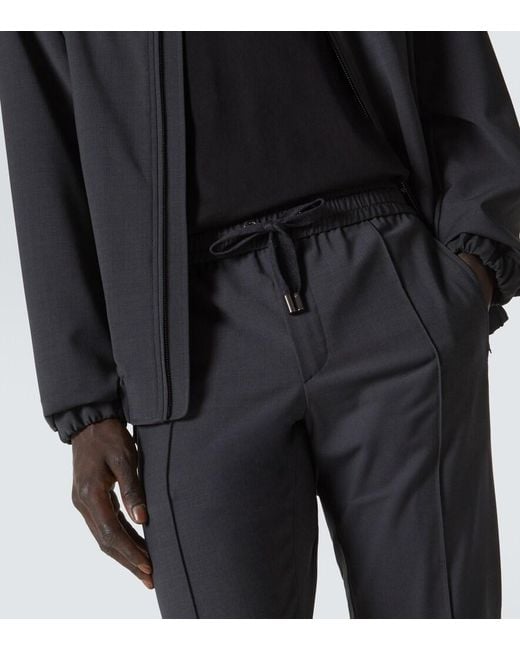 Dolce & Gabbana Gray Wool-Blend Straight Pants for men