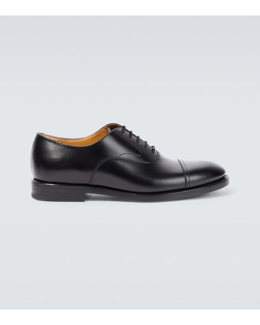 Brunello Cucinelli Black Leather Derby Shoes for men
