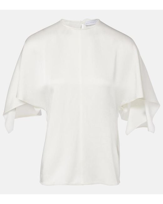 Stella McCartney White Open-Back Satin Top