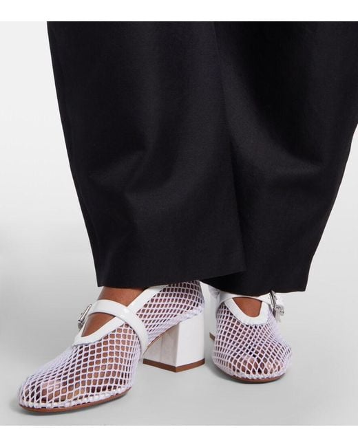 Alaïa White Babies Mesh Mary Jane Pumps