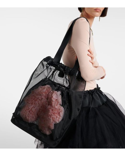 Borsa Carnation Pocket Con Pelle di Simone Rocha in Black