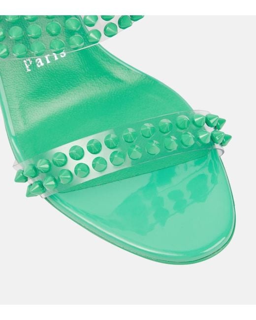 Christian Louboutin Green Spike Only 85 Pvc And Leather Sandals