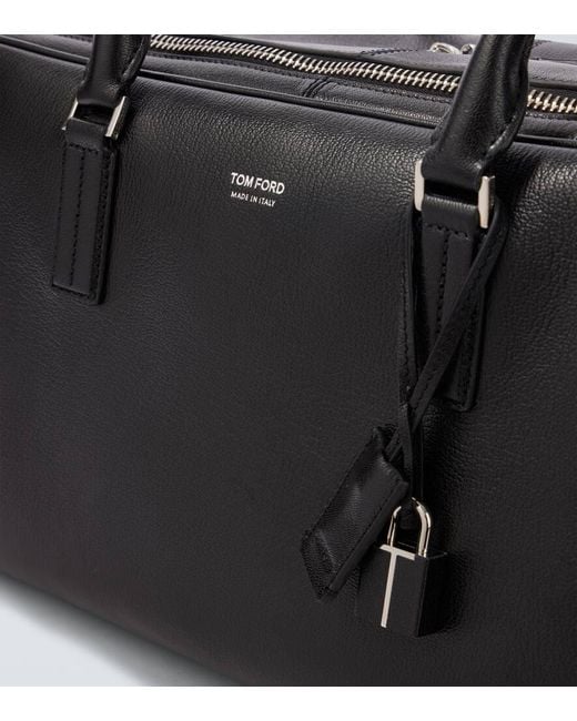 Bolso De Viaje De Piel Con Logo Tom Ford de hombre de color Black