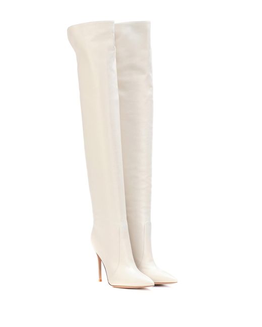 Gianvito Rossi Rennes Leather Over-the-knee Boots in White | Lyst