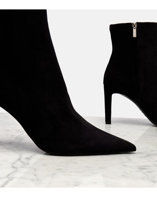 Jimmy Choo Black Frankie 85 Suede Ankle Boots