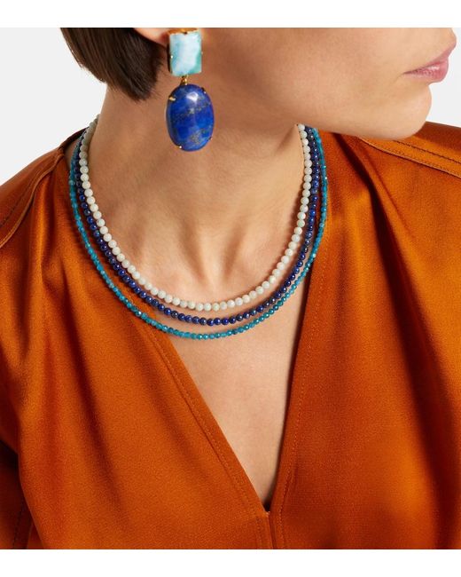 Jennifer Behr Blue Ersa Beaded Necklace