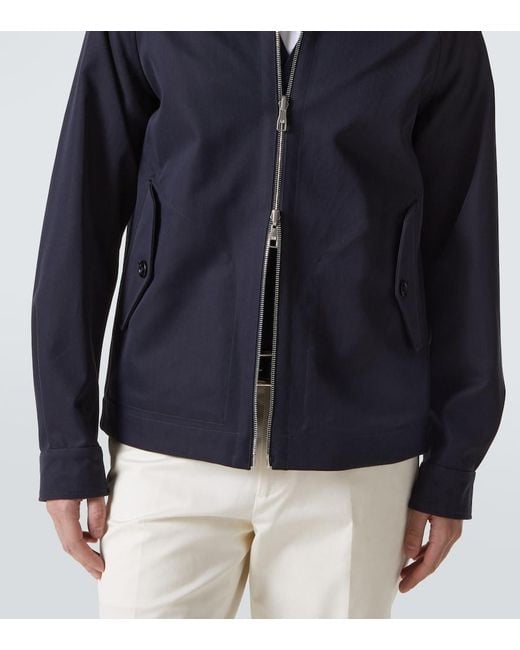 Dunhill Blue Reversible Cotton Herrington Jacket for men