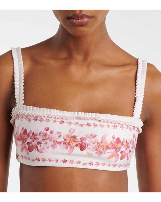 Agua Bendita Pink Olmo Floral Bikini Top