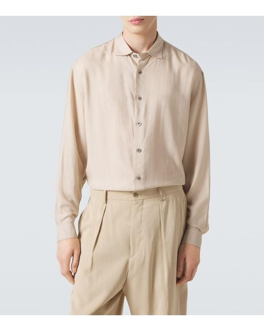 Giorgio Armani Natural Archivio Satin Shirt for men