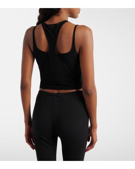 Gucci Black Layered Semi-Sheer Crepe Jersey Top