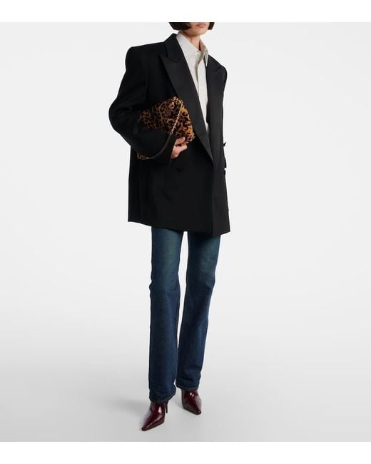 Saint Laurent Purple Ashley 90 Leather Ankle Boots