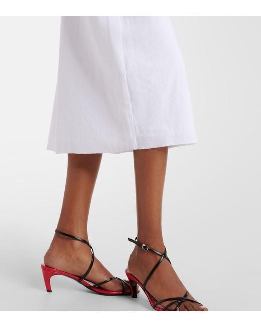 Vince White Easy Linen-Blend Midi Skirt