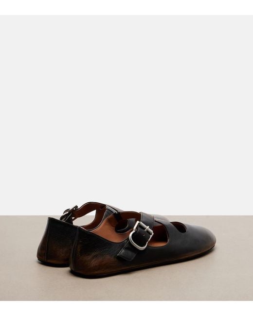 Alaïa Brown Leather Ballet Flats