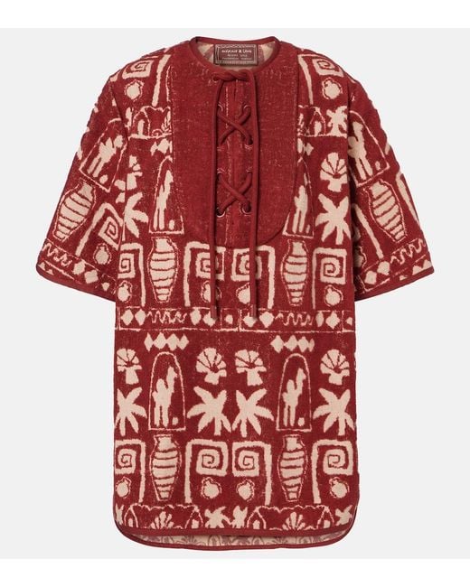 ALÉMAIS Red X Lrnce Maya Cotton Minidress