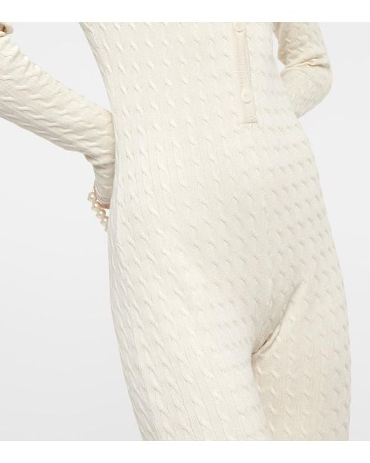 Magda Butrym Natural Cable-Knit Silk Jumpsuit