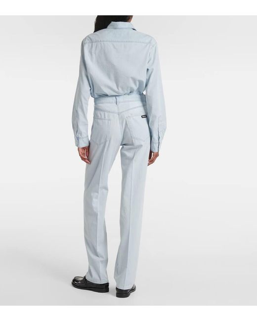 Miu Miu Blue Low-Rise Straight Jeans