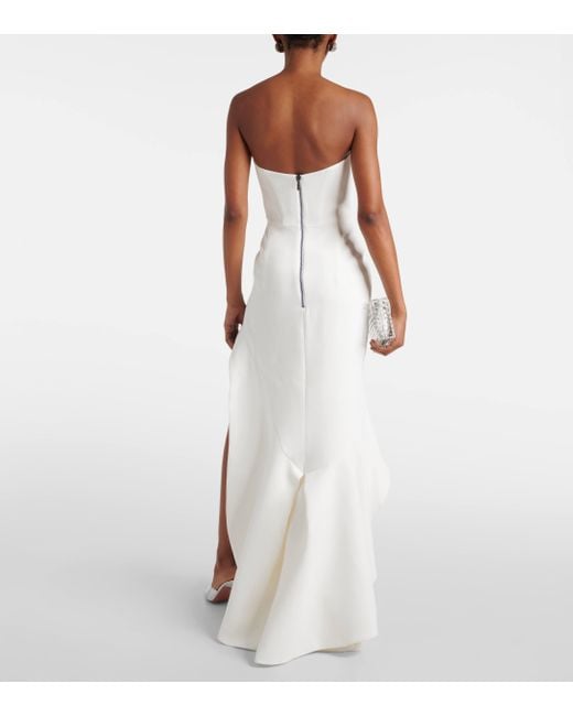 Maticevski White Divergence Ruffle-trimmed Gown