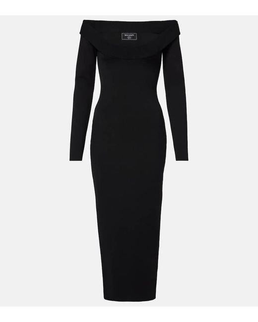 Abito Lungo A Coste di Balmain in Black