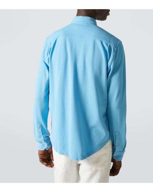 Orlebar Brown Blue Giles Cotton Pique Shirt for men