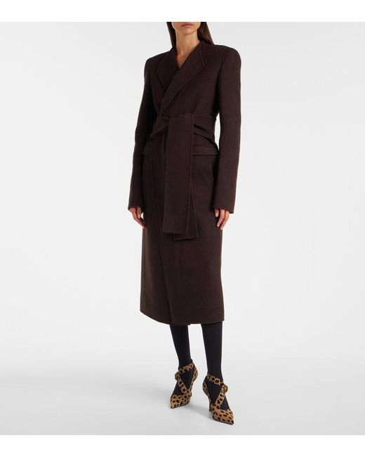 Khaite Black Jelson Wool Wrap Coat