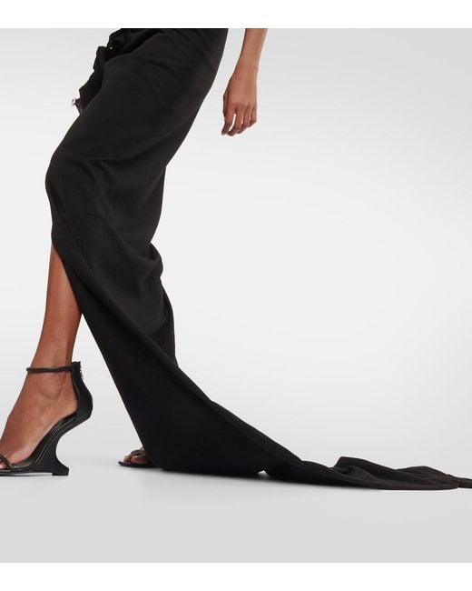 Rick Owens Black Drkshdw Cotton Maxi Skirt