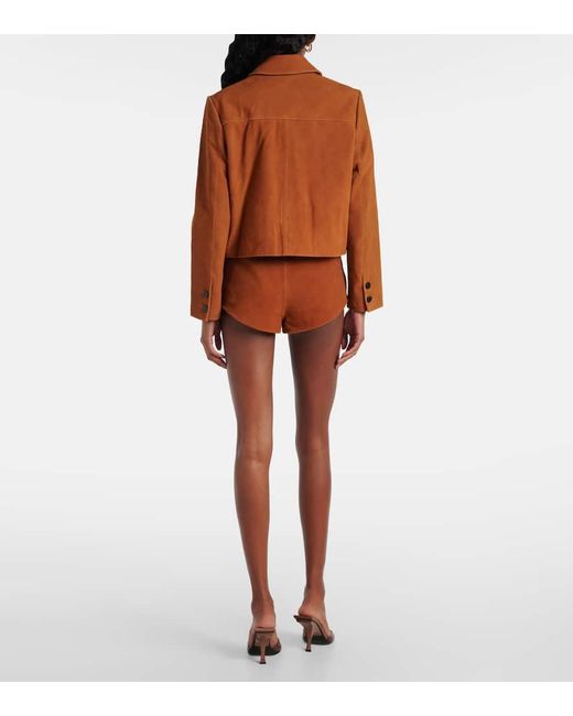 Self-Portrait Brown Suede Jacket