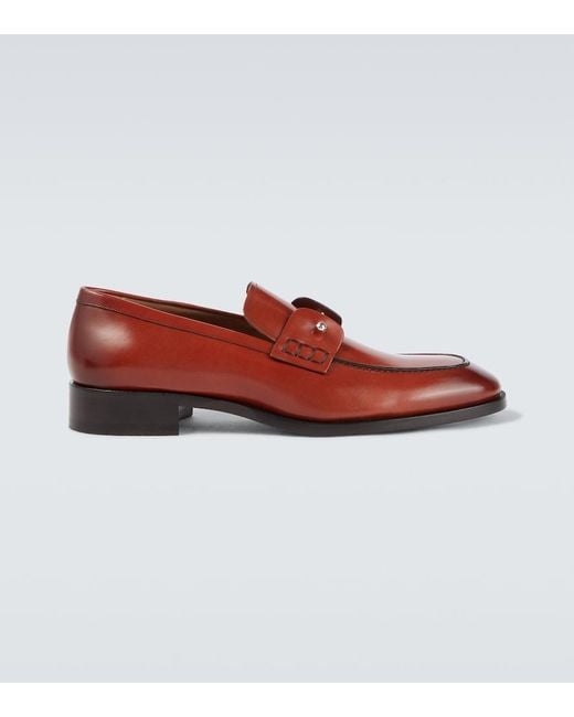 Christian Louboutin Red Chambeliss Leather Loafers for men
