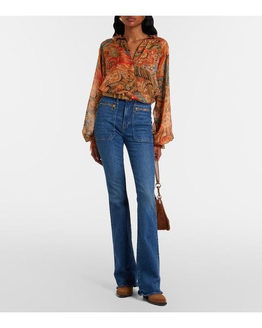 Veronica Beard Blue Beverly Flared Jeans