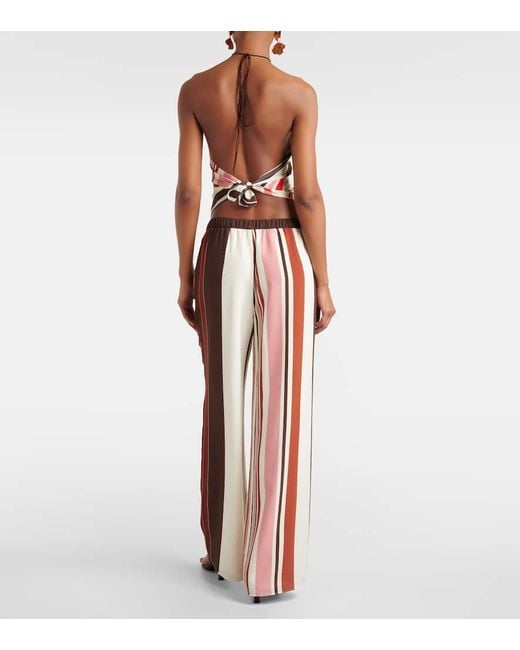 Sir Multicolor Weite Hose Thistle Aus Seidensatin
