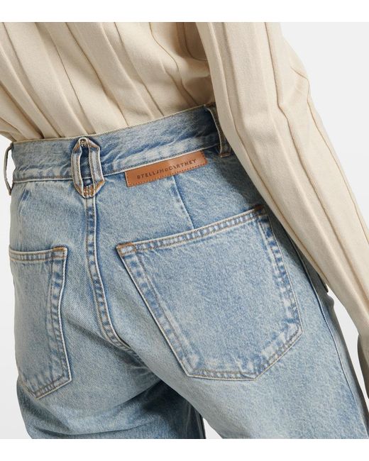 Stella McCartney Blue High-Rise Cropped Flared Jeans