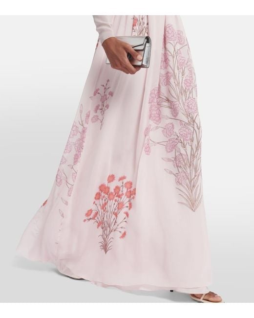 Giambattista Valli Pink Floral Silk Georgette Gown