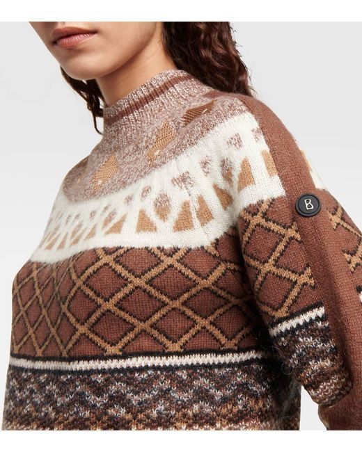 Pullover Annette in maglia jacquard di Bogner in Brown