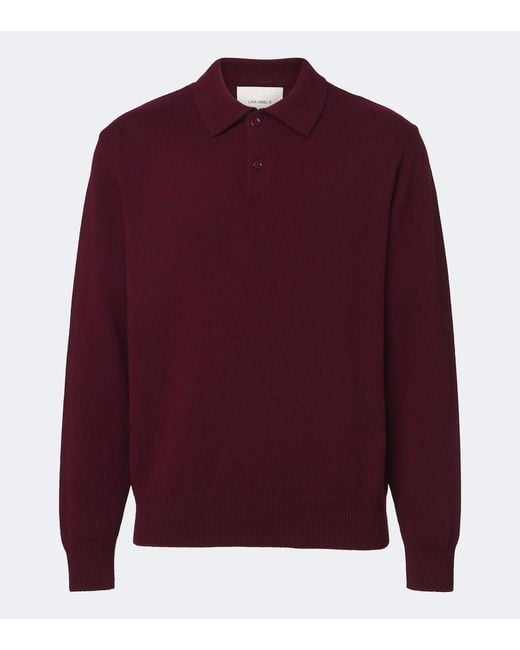 Lisa Yang Red Rufus Cashmere Polo Sweater for men