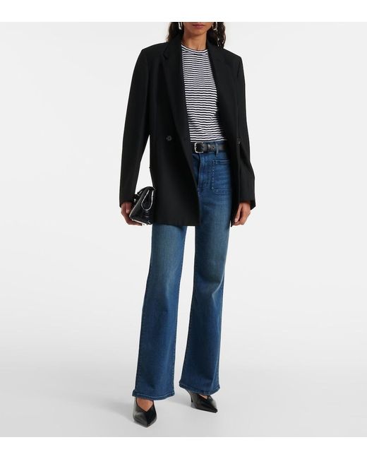 Veronica Beard Blue Crosbie High-Rise Flared Jeans