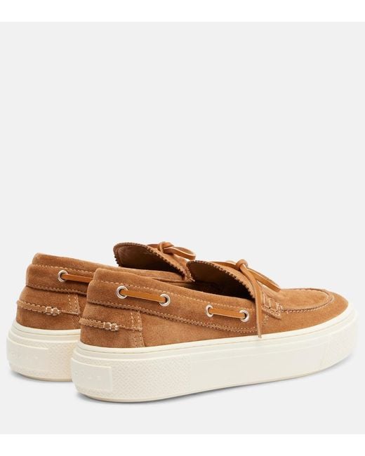 Hogan Brown Suede Boat Shoes