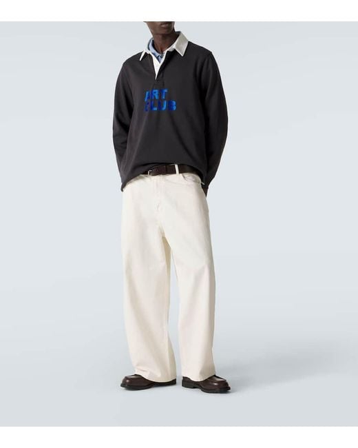 J.W. Anderson Blue Art Club Cotton Jersey Polo Shirt for men