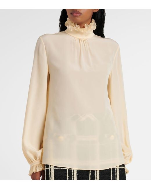 Valentino Natural Bluse Aus Crepe De Chine Aus Seide