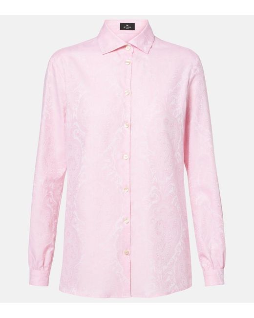 Chemise En Jacquard De Coton Etro en coloris Pink