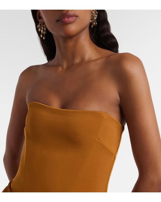 Mono Bustier Luna De Jersey Plisado Zimmermann de color Brown