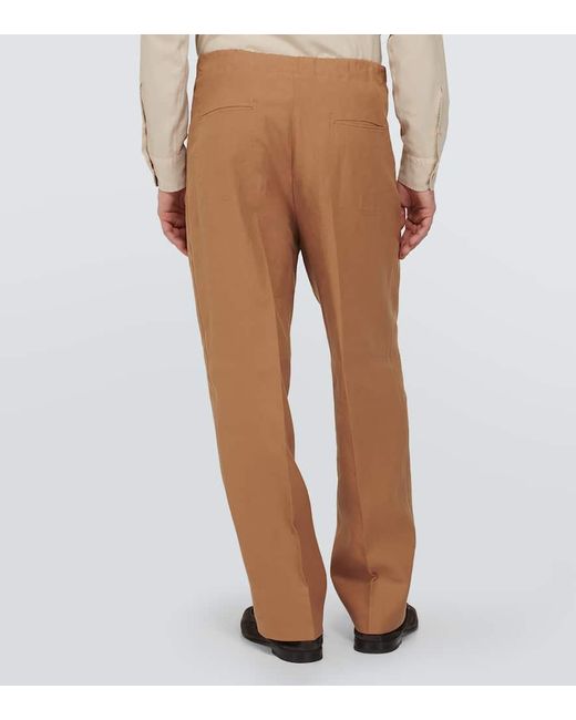 Zegna Natural Linen Wide-leg Pants for men