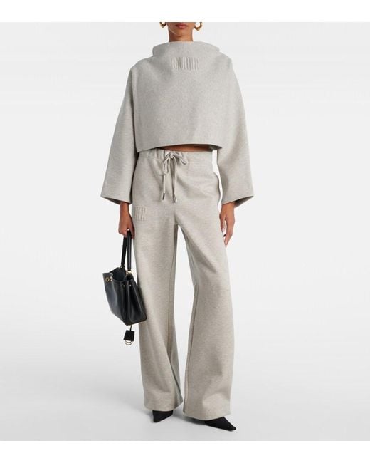 Jean Paul Gaultier White Cropped Embossed Logo Cotton Hoodie
