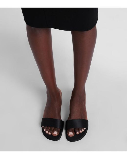 AMINA MUADDI Black Andreea Satin Mules