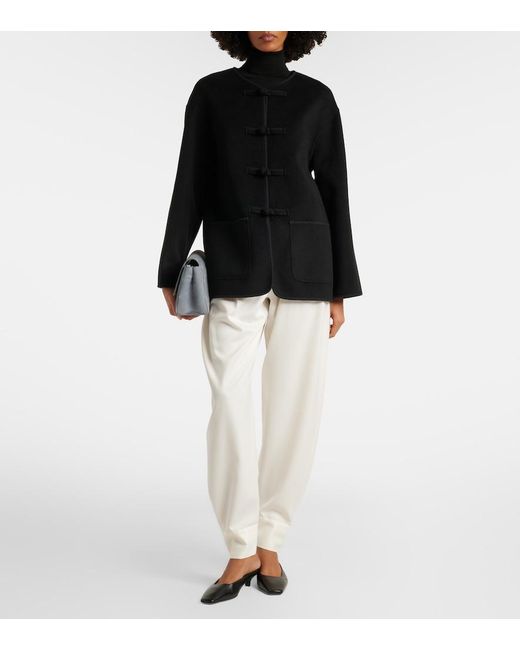 Rohe White Wool-Blend Barrel-Leg Pants