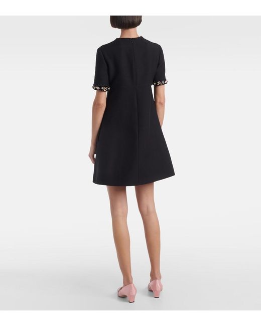 Valentino Black Crepe Couture Embellished Minidress