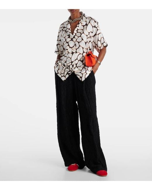 Dries Van Noten Red Sneakers Aus Veloursleder Und Leder