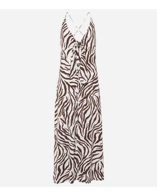 Max Mara White Danilo Zebra-print Jersey Midi Dress