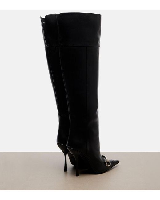 Gucci Black Boulevard Horsebit Leather Knee-High Boots