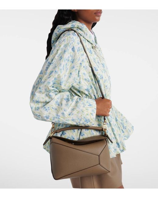 Loewe Brown Puzzle Edge Small Leather Tote Bag