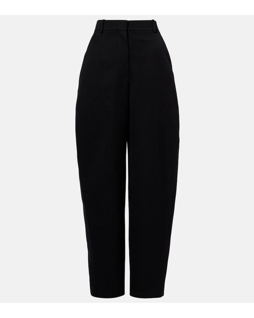 Givenchy Black Cocoon Wool Grain De Poudre Barrel-Leg Pants